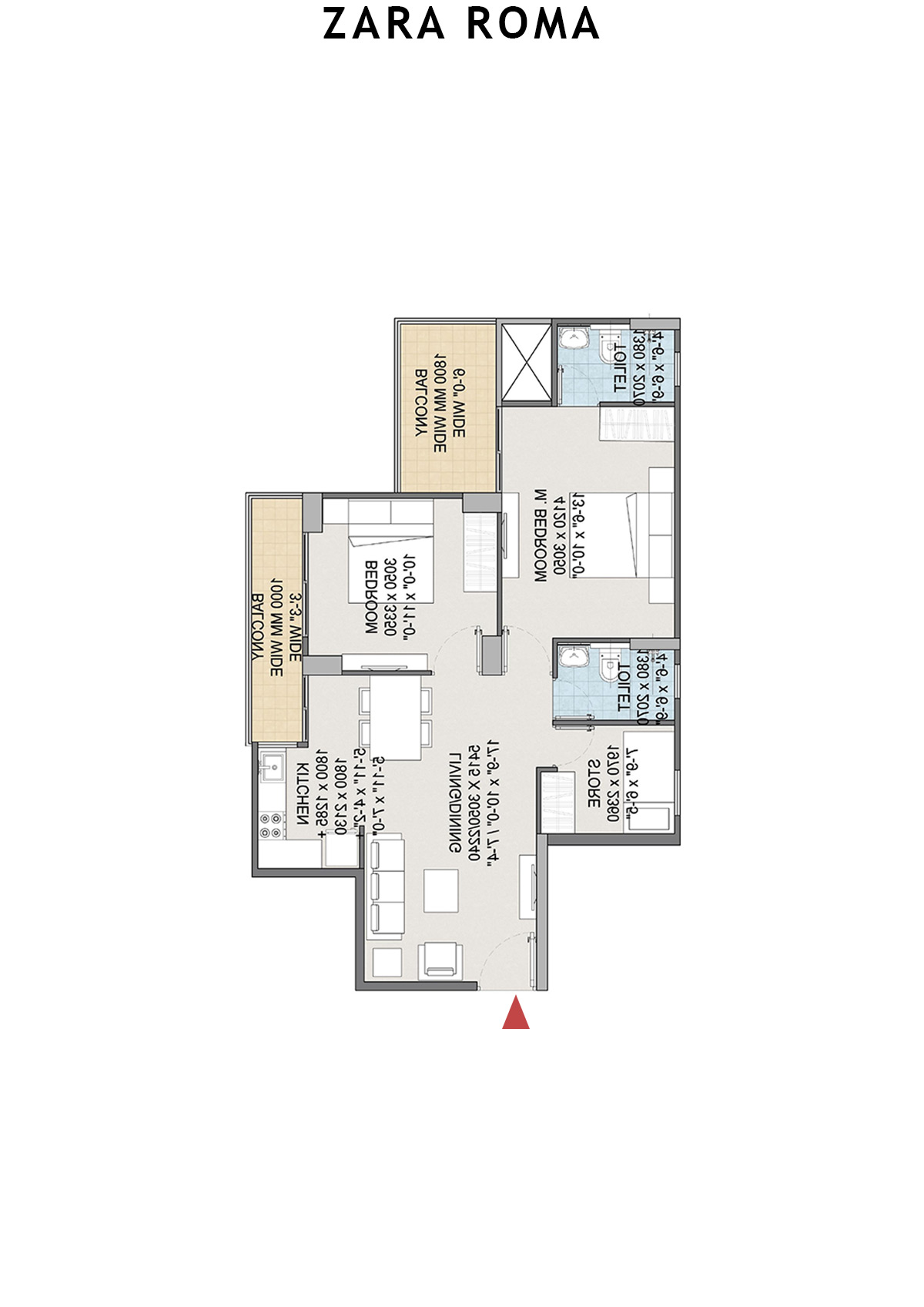 Zara Roma Tower C Unit 2 Floor Plan