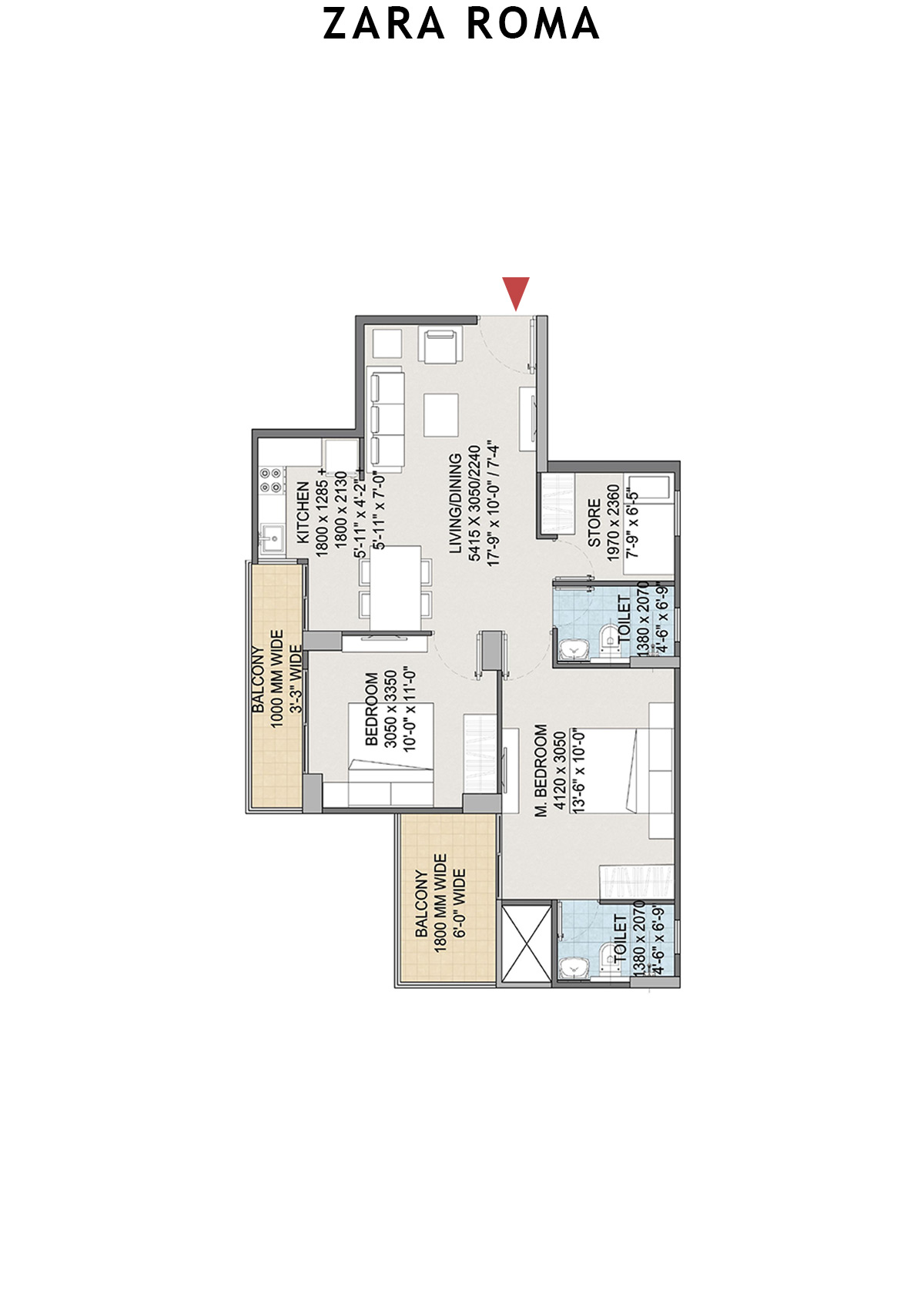 Zara Roma Tower C Unit 7 Floor Plan