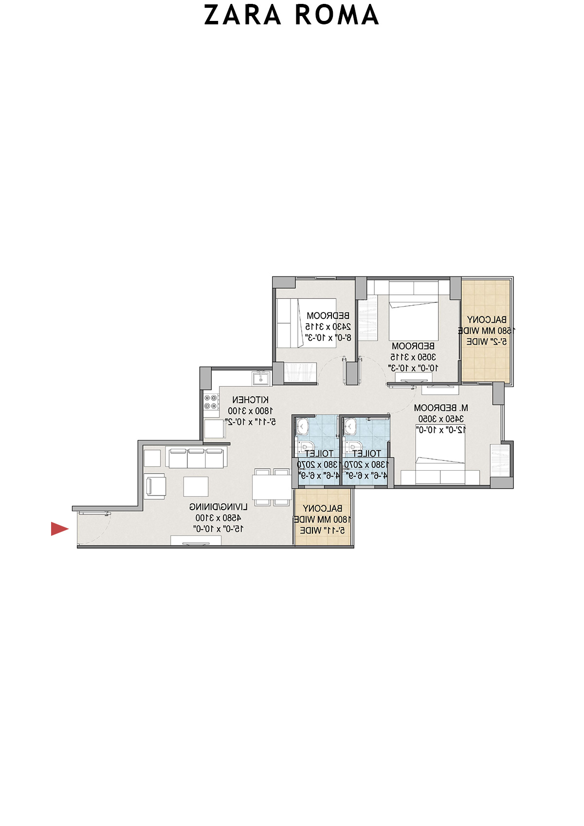 Zara Roma Tower H Unit 4 Floor Plan