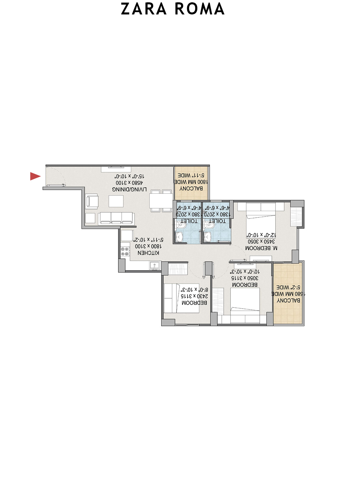 Zara Roma Tower H Unit 5 Floor Plan