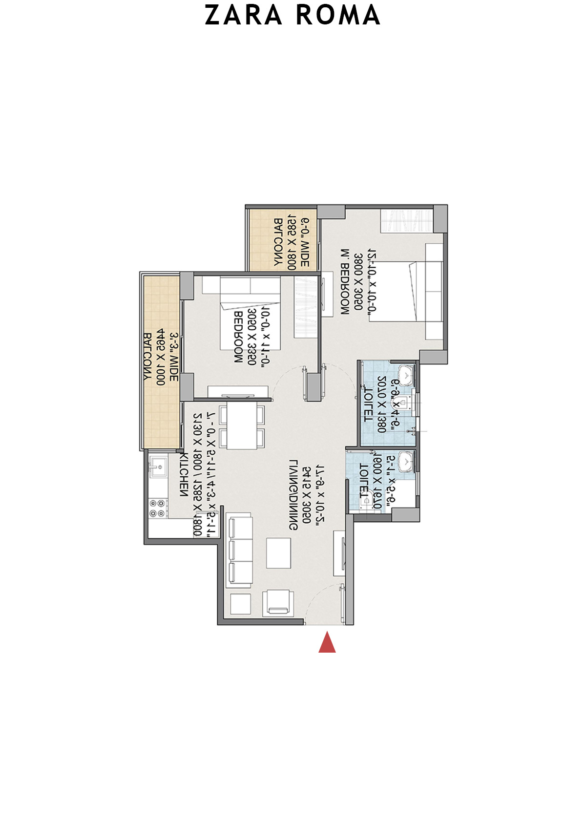 Zara Roma Tower I Unit 2 Floor Plan