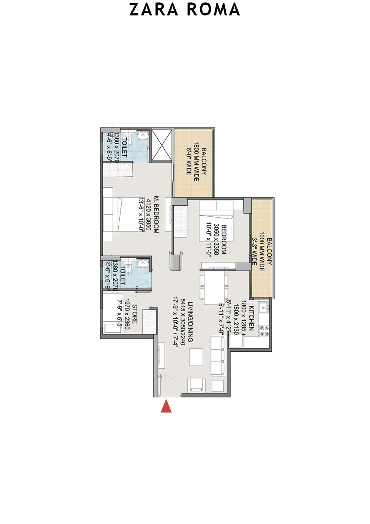 Zara Roma Tower I Unit 3 Floor Plan
