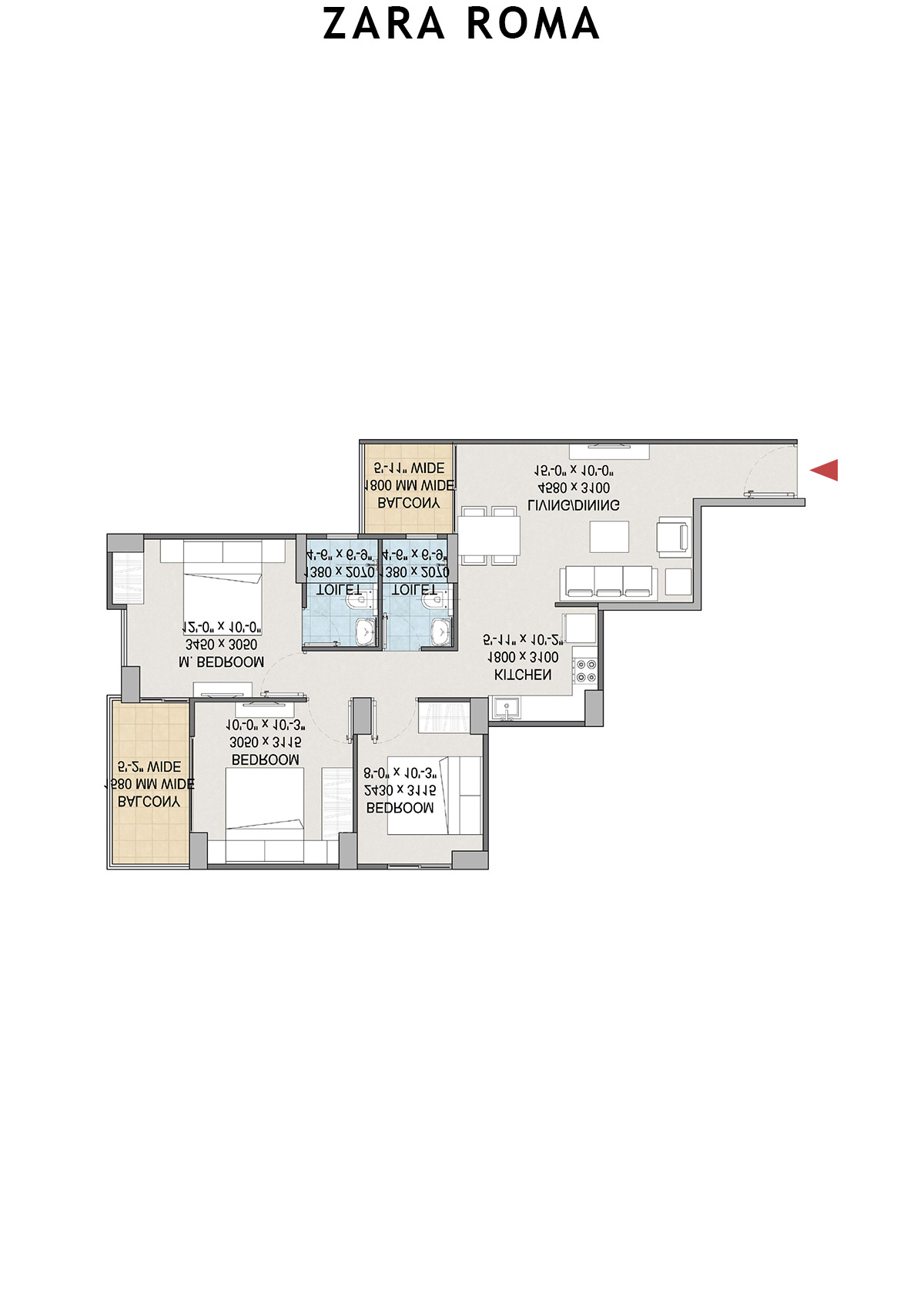 Zara Roma Tower K Unit 8 Floor Plan