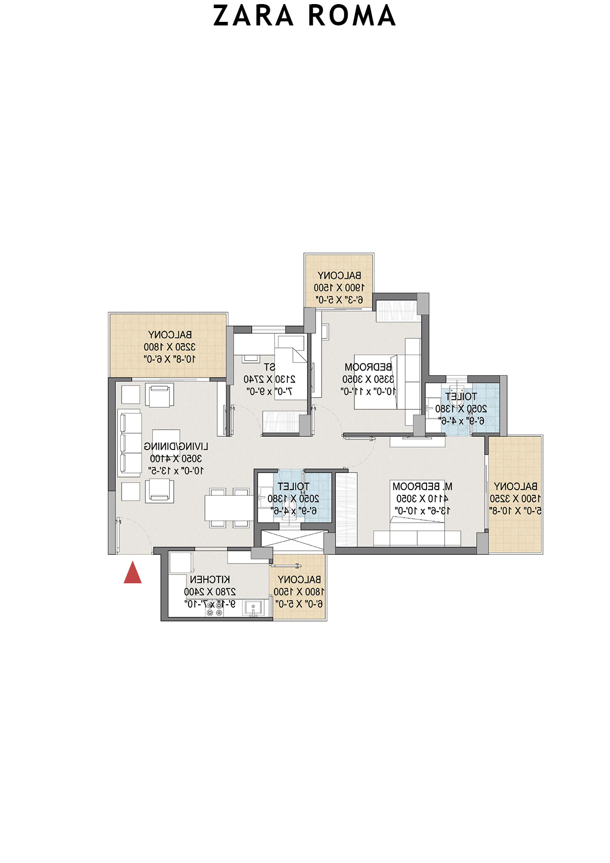 Zara Roma Tower L Unit 2 Floor Plan