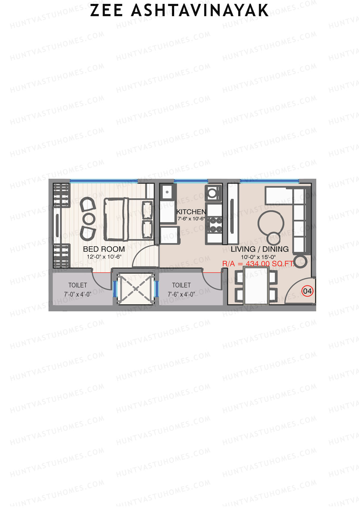 Zee Ashtavinayak Wing A Unit 4 Floor Plan