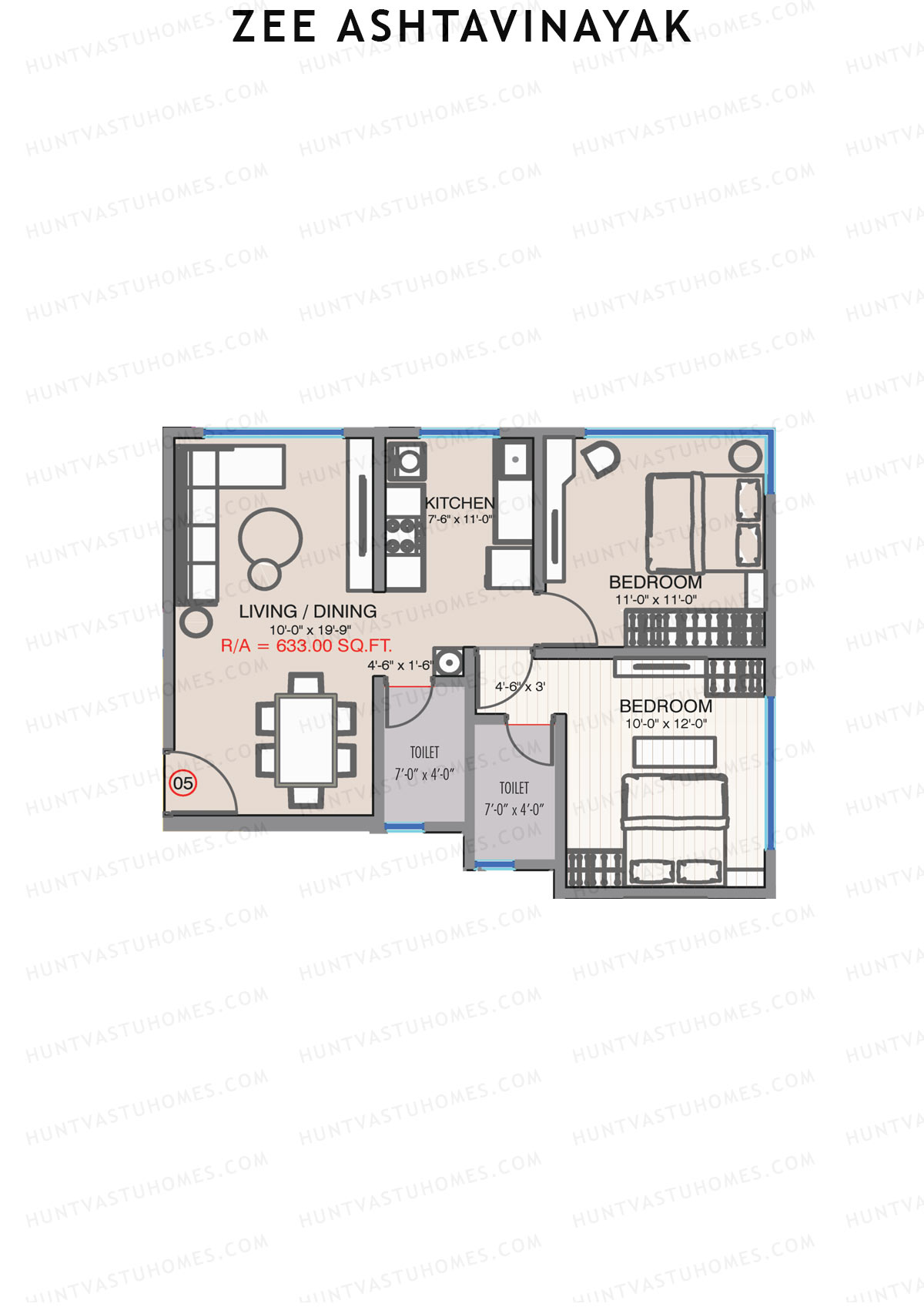 Zee Ashtavinayak Wing A Unit 5 Floor Plan