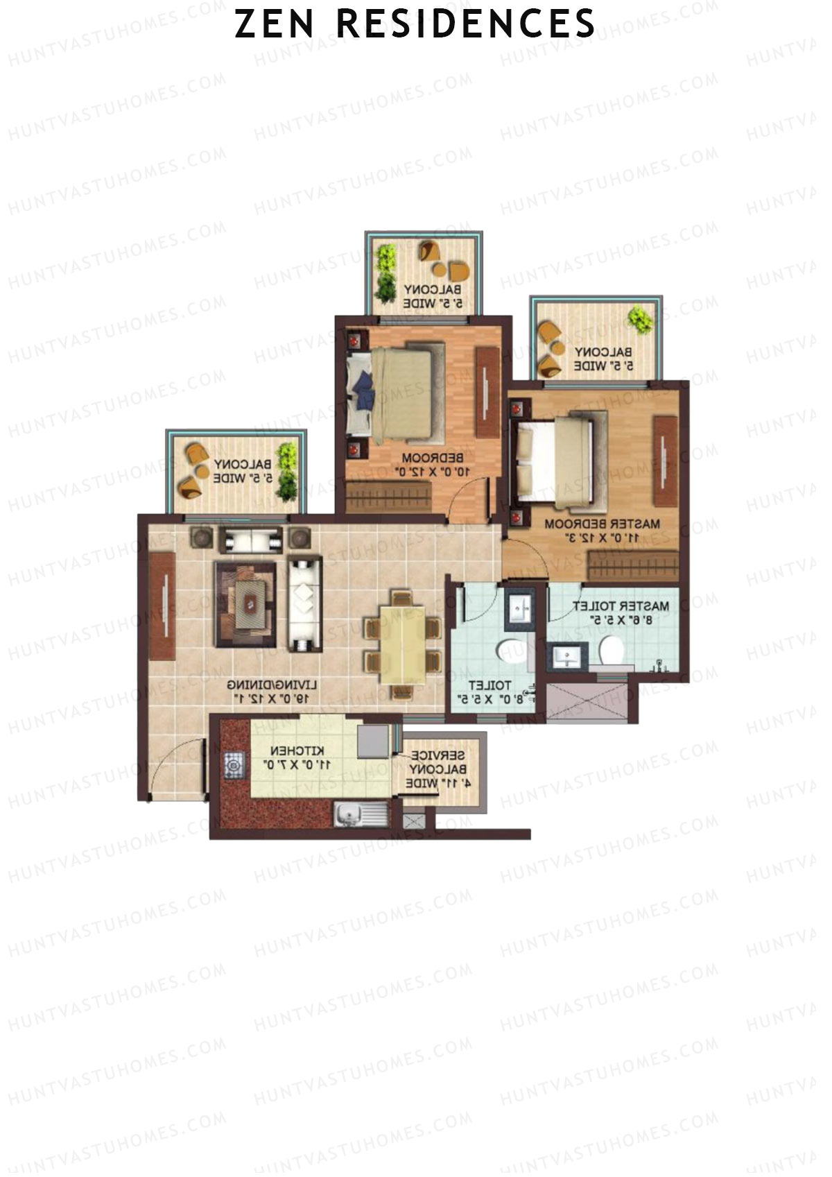 Zen Residences Tower D1 Unit 2 Floor Plan