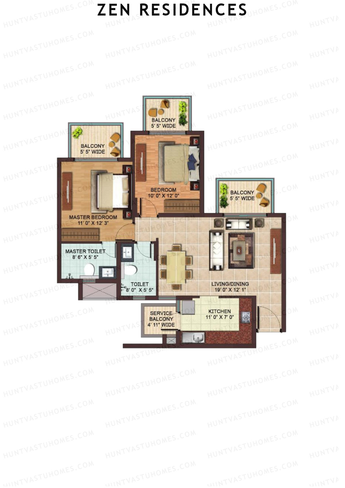 Zen Residences Tower D2 Unit 1 Floor Plan