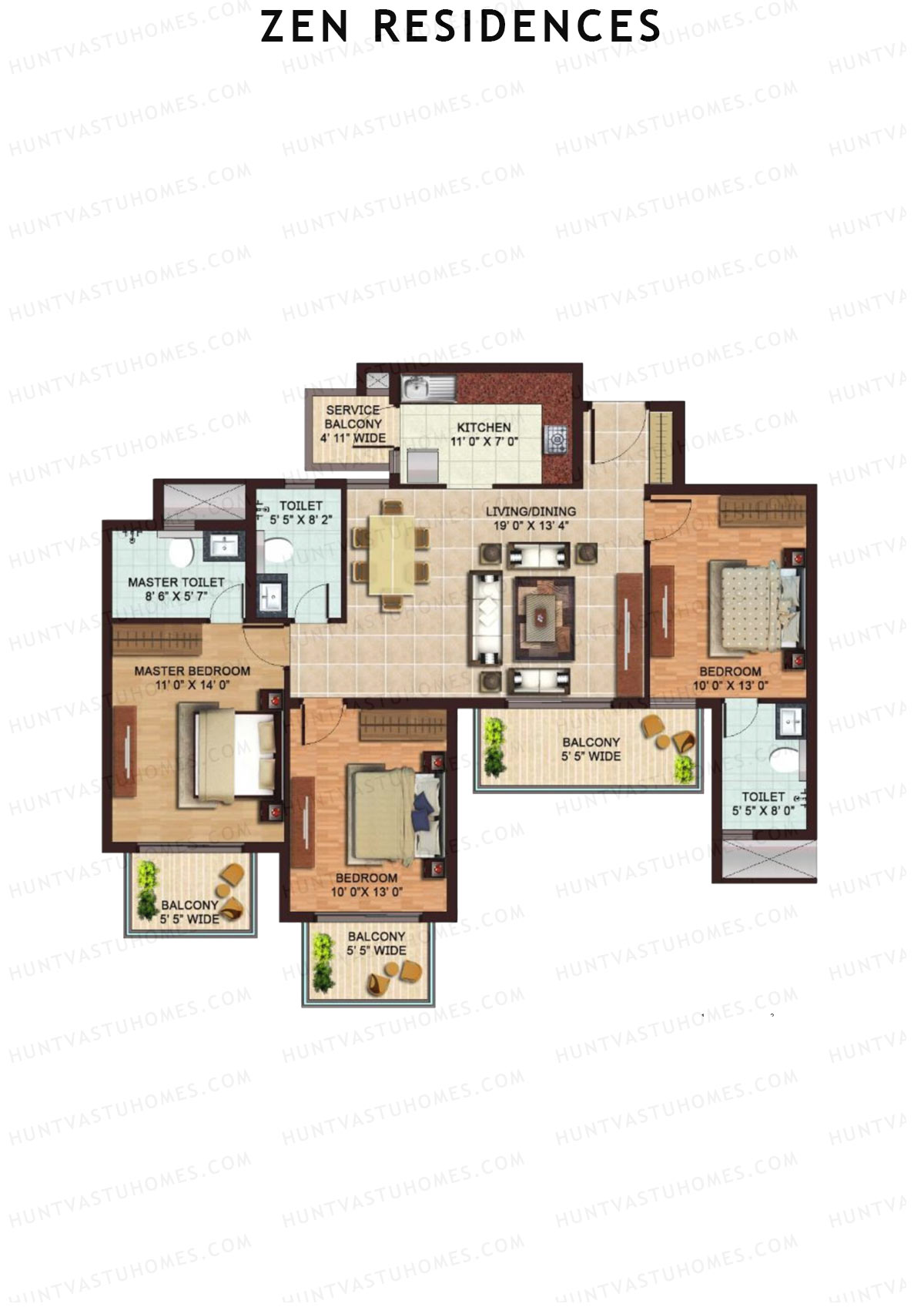 Zen Residences Tower D2 Unit 4 Floor Plan
